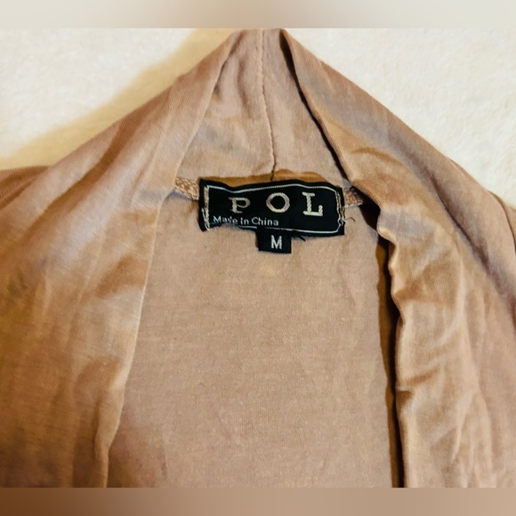 POL Light Brown Sleeveless Cardigan with Fringe GC Size M - Picture 4 of 11